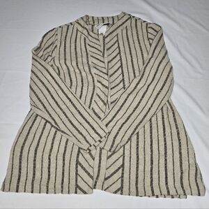 Vintage Pipe Dreams Striped Beige and Black Cardigan Size XS